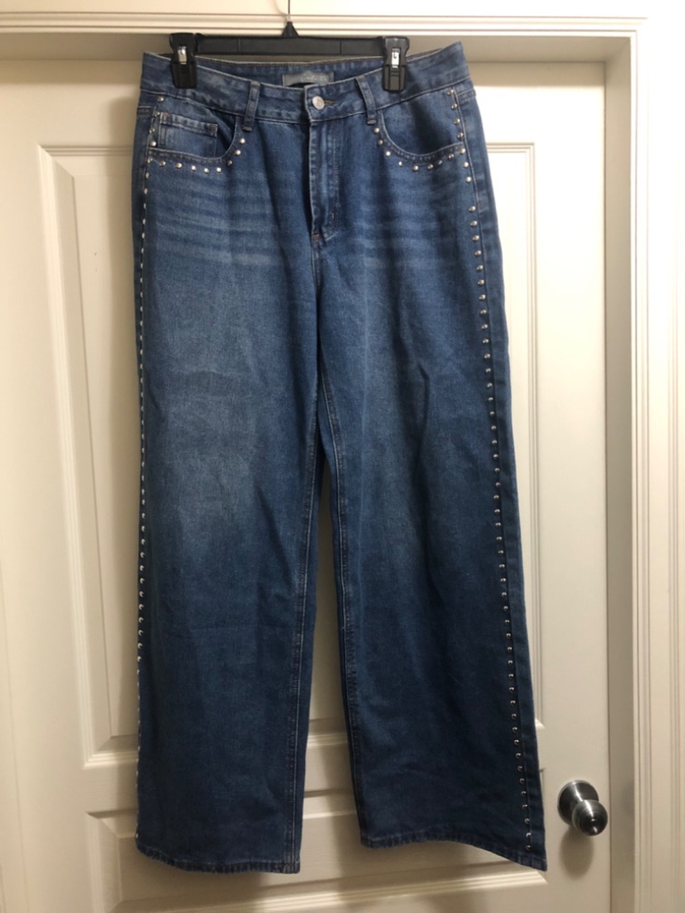 Cali 1850 wide leg silver grommets embellished jeans US 11 juniors
